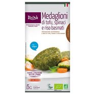 Μενταγιόν τόφου, σπανάκι & ρύζι μπασμπάτι