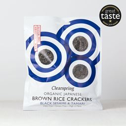 Organic Japanese Brown Rice Crackers Black Sesame