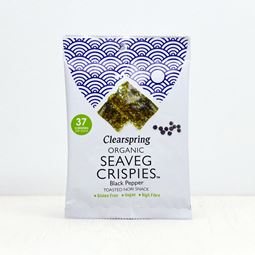 Organic Seaveg Crispies Black Pepper (Crispy Seaweed Thins)
