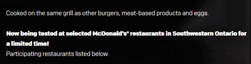 Mc Donald's statement about burgers