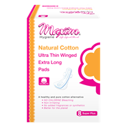 Natural Cotton Ultra Thin Winged Pads, Super Plus/Overnight